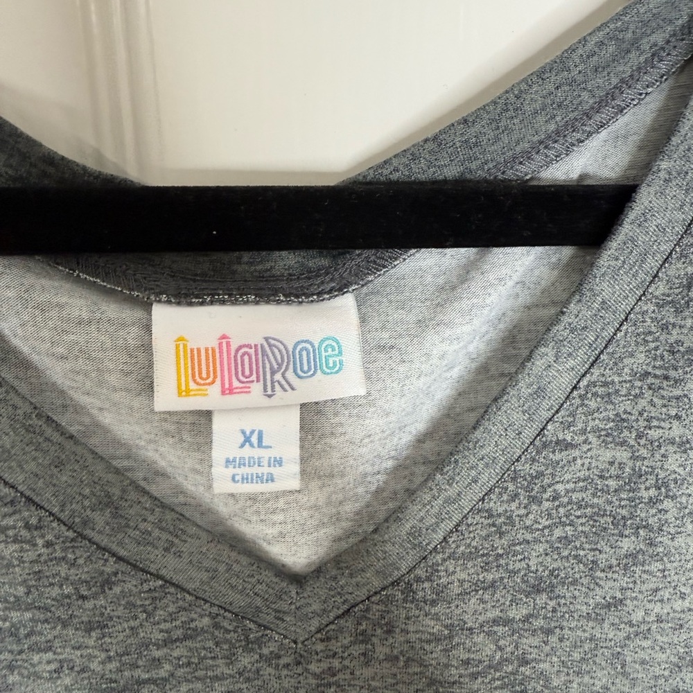 LuLaRoe Tank Top Womens XL gray with multi-colors stripes Casual Shirt - Picture 3 of 4